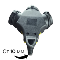 Колодка каучуковая на 3 розетки с защитными крышками, 16A/250V, IP 44, треугольная, "MAXIMUM"MX15166 оптом