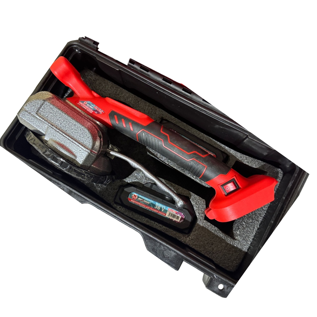 Виброприсоска для укладки плитки 38 V, ручная, аккумуляторная, кейс, "MAXIMUM" MX 17542 (3533) оптом